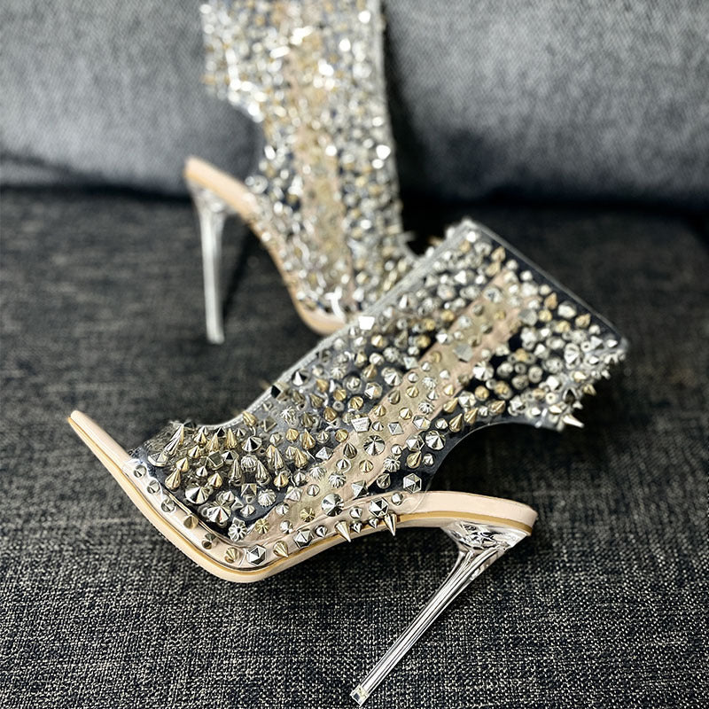 Rivet Transparent Stiletto Heel