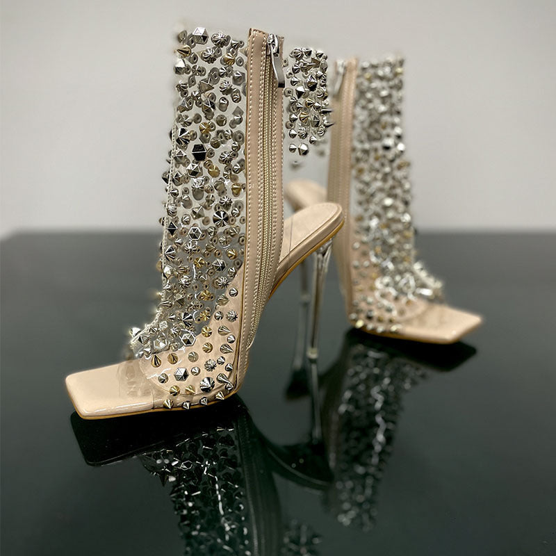 Rivet Transparent Stiletto Heel