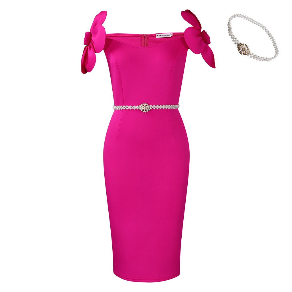 Three-dimensional Floral Elegant Dress