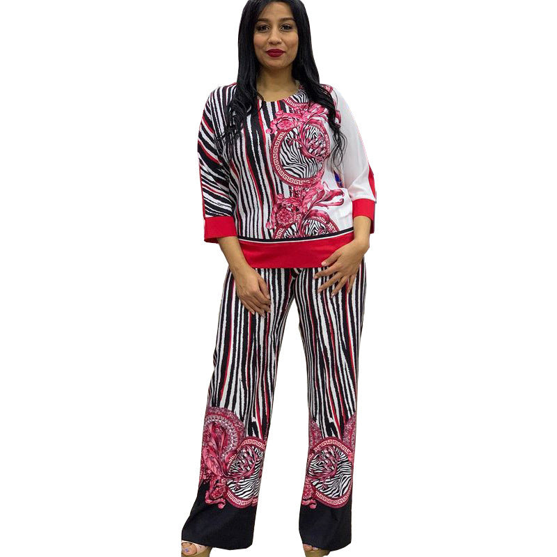 Elegant Flower Two Piece Pant Set