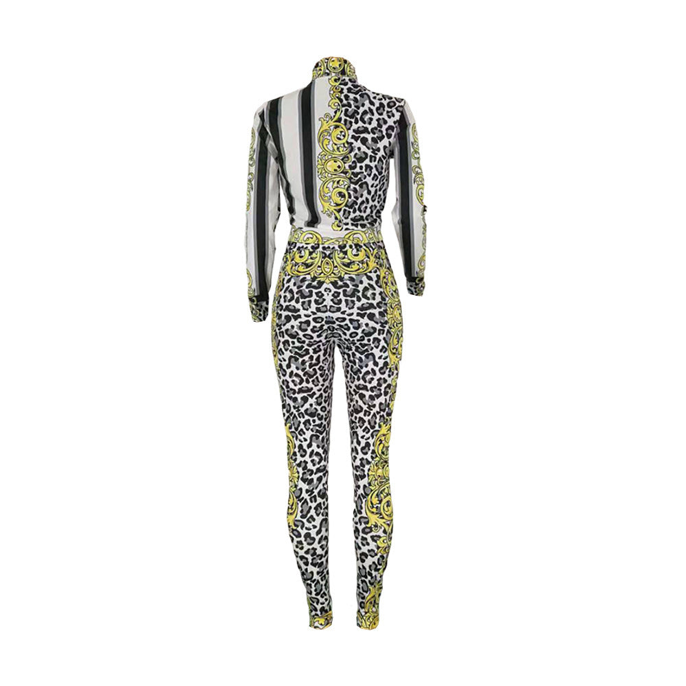 Leisure Sports Zipper Two-piece Set
