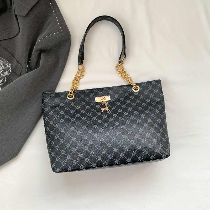 Retro Commuter Texture Chain Shoulder Bag