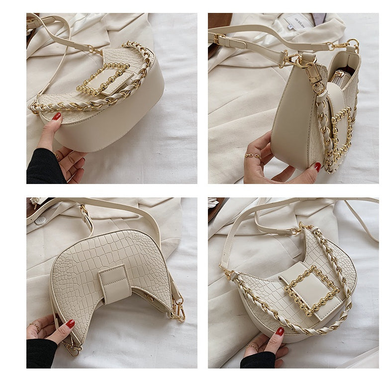 Tide Diagonal Texture Shoulder Bag