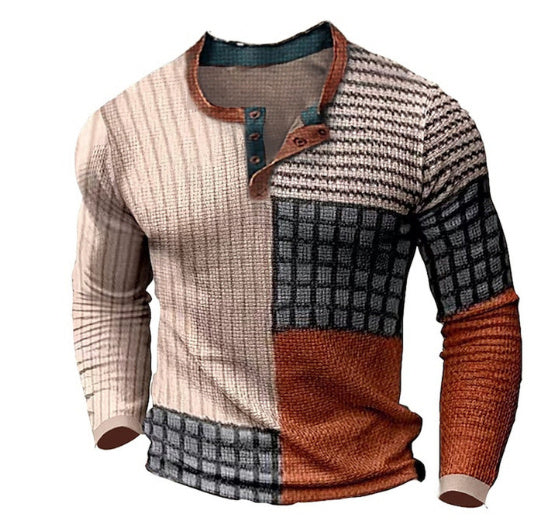 3D Printing Casual Retro Long Sleeve Top