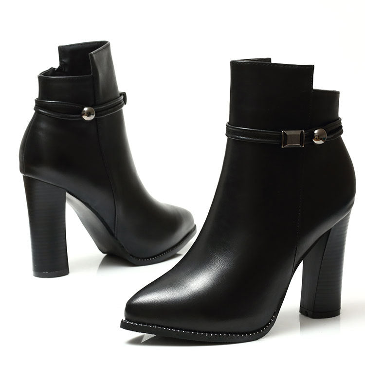 Sexy Pointed Toe Martin Boots with Plush