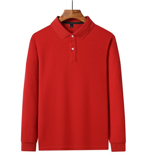 Lapel Long Sleeve Business Casual Polo Shirt