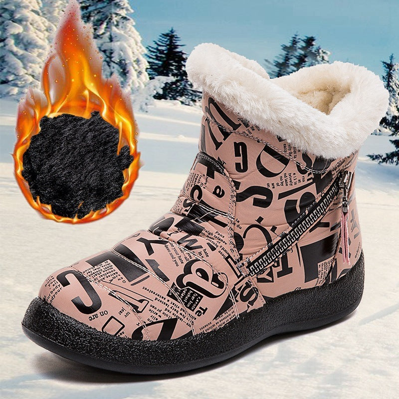 Casual cotton fur boots
