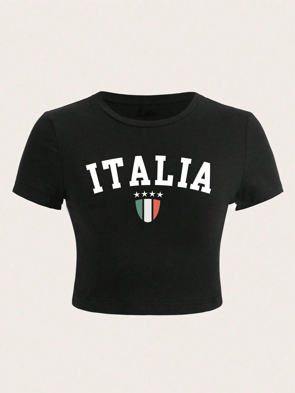 Women's Round Neck Printed Short-sleeved T-shirt