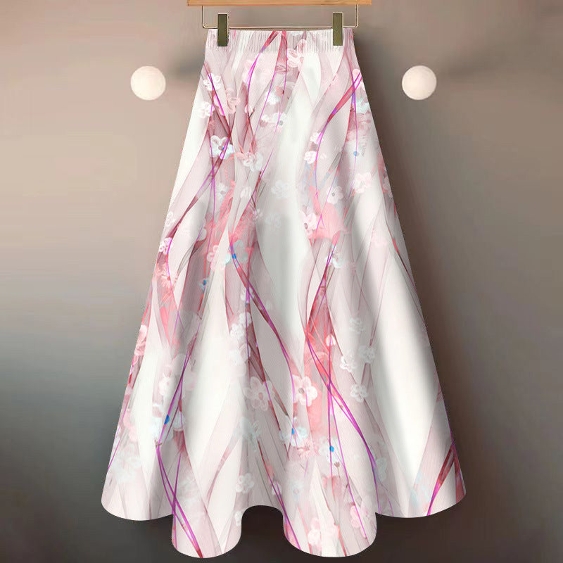 Elegant Floral Midi Skirt