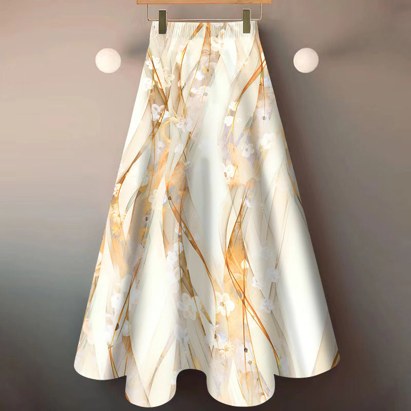 Elegant Floral Midi Skirt