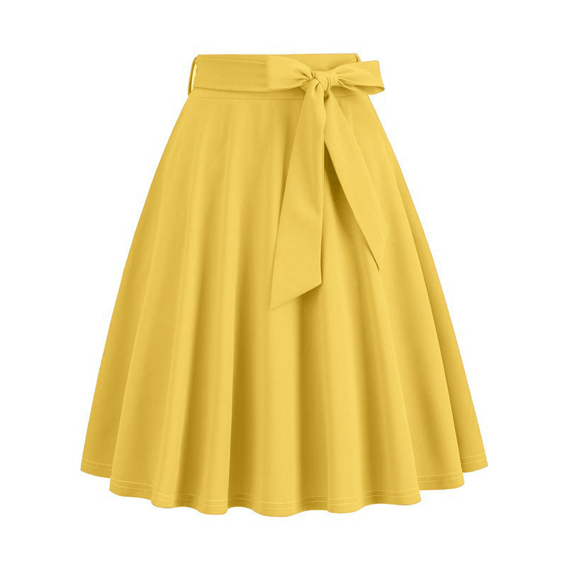 Fashionable Pleated Skirt w/Bow