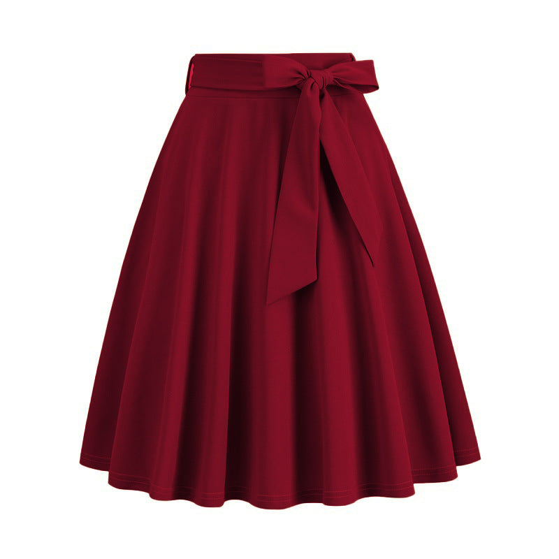 Fashionable Pleated Skirt w/Bow