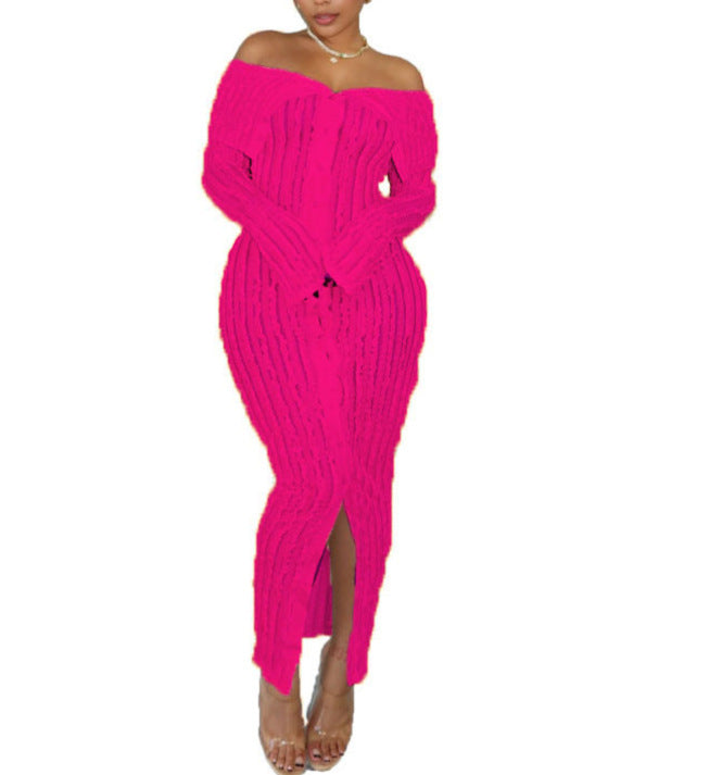 Fashionable Elegant Off-neck Hip Dress