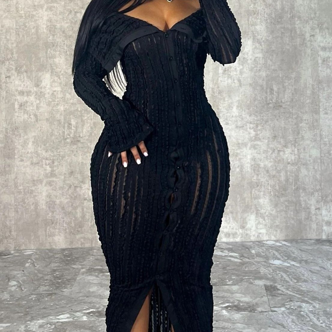 Fashionable Elegant Off-neck Hip Dress