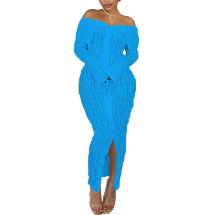 Fashionable Elegant Off-neck Hip Dress