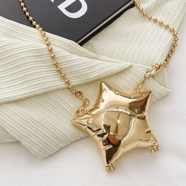 Zinc Alloy Shiny Metal Five-pointed Star Box Mini Bag