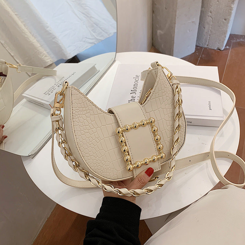 Tide Diagonal Texture Shoulder Bag