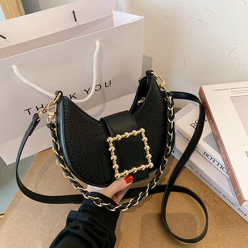 Tide Diagonal Texture Shoulder Bag