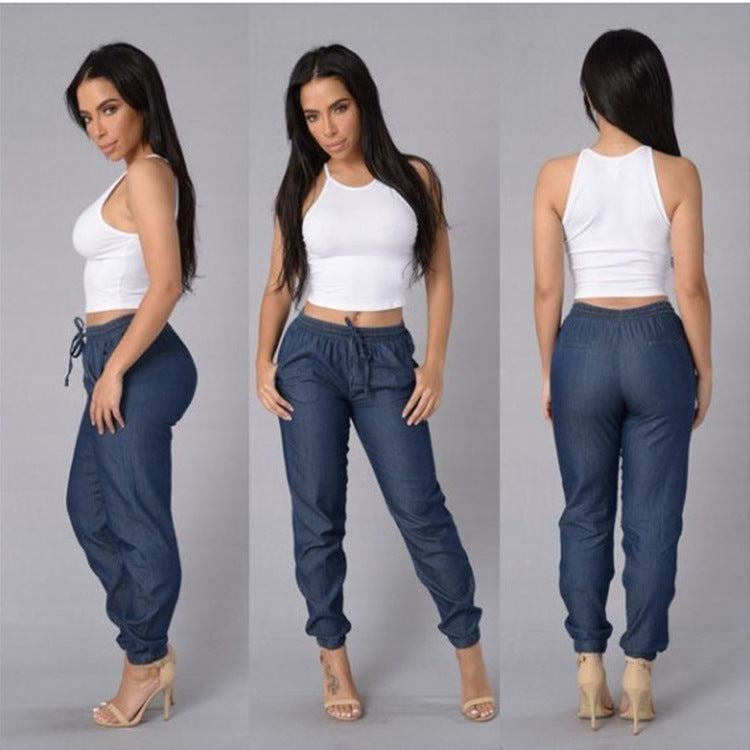 Fashion Loose Solid Color Denim Pants