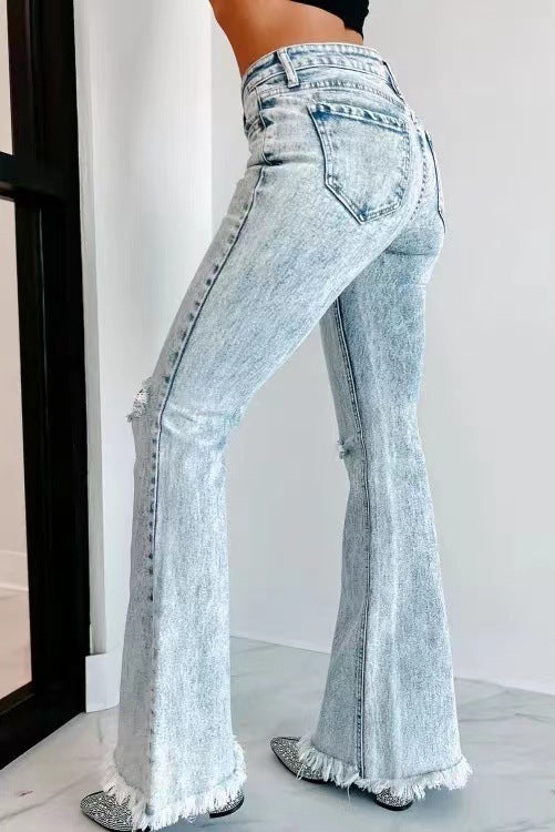 Ripped High Waist Denim Jeans