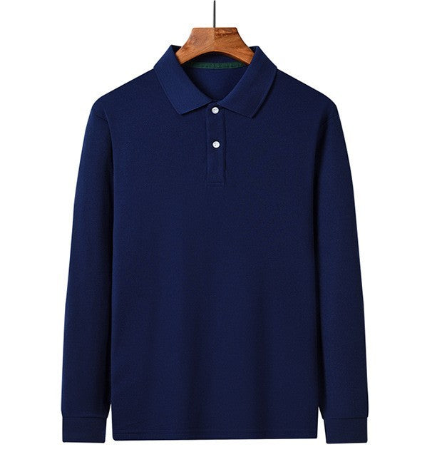 Lapel Long Sleeve Business Casual Polo Shirt