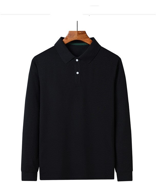 Lapel Long Sleeve Business Casual Polo Shirt