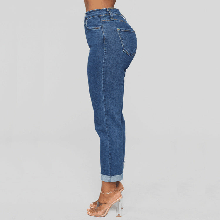 High Waist Loose Straight-leg Pants