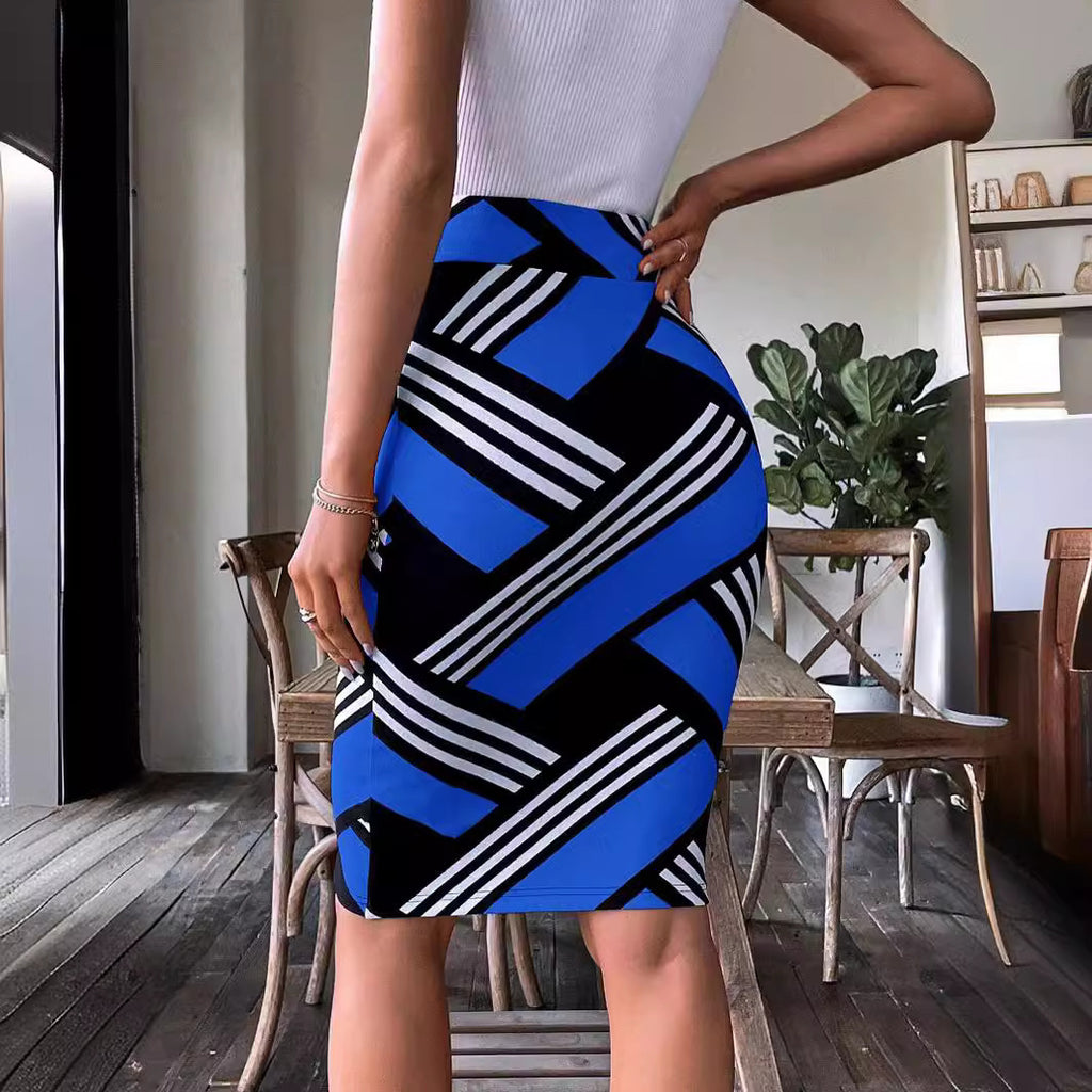 Slim-fit Sheath Printed Skirt