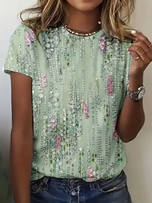 Elegant Round Neck Pullover Top