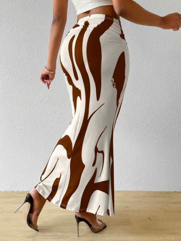 Casual Long Semi Loose Pleated Skirt