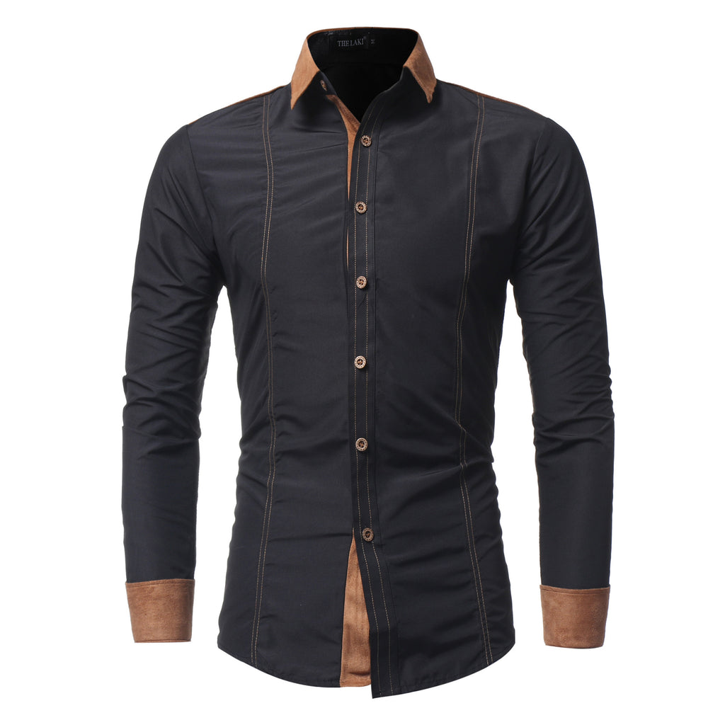 Long-sleeved Featuring Deerskin Collar Shirts