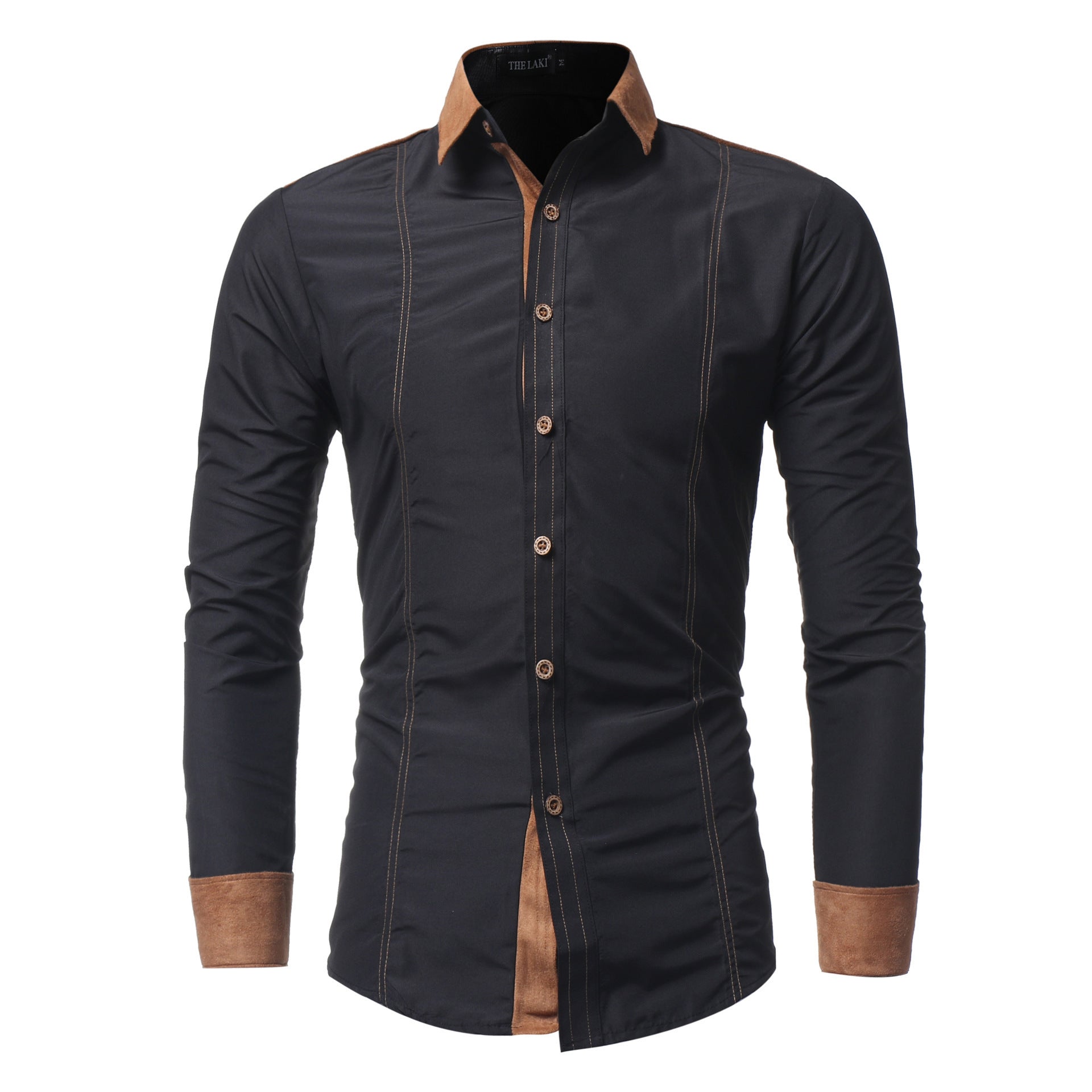 Long-sleeved Featuring Deerskin Collar Shirts