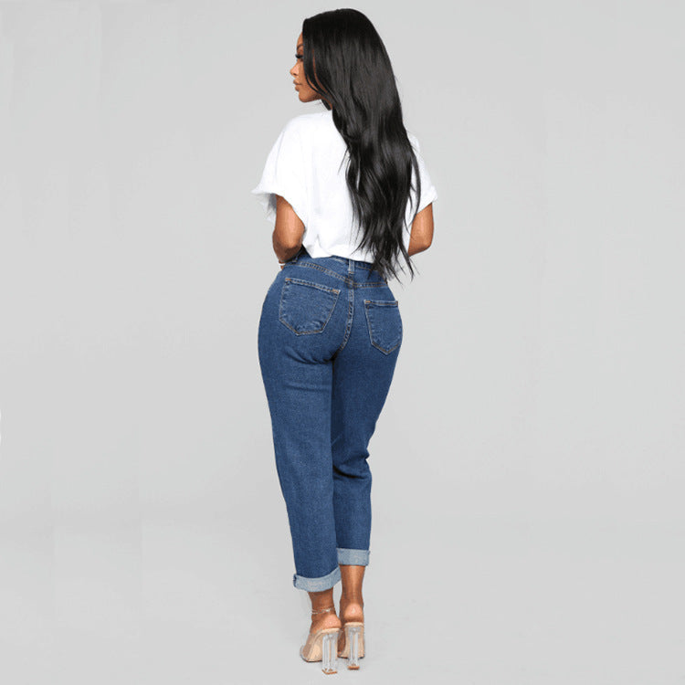 High Waist Loose Straight-leg Pants