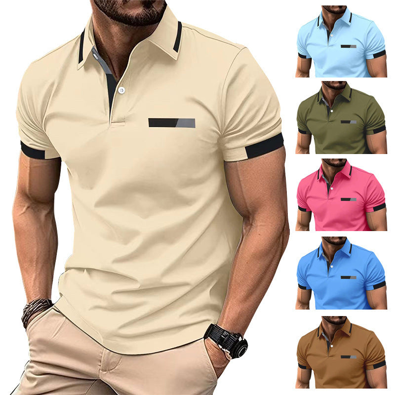 Casual Chest Faux Pocket Lapel Shirt