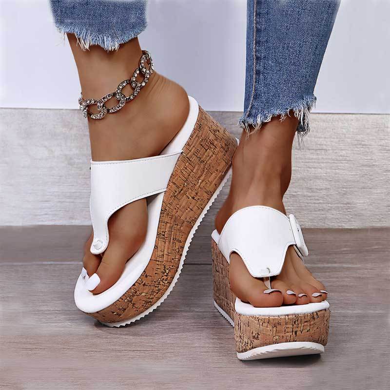 Trendy Wedge Buckle Sandals