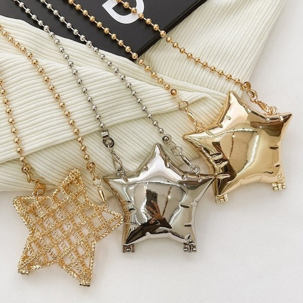 Zinc Alloy Shiny Metal Five-pointed Star Box Mini Bag