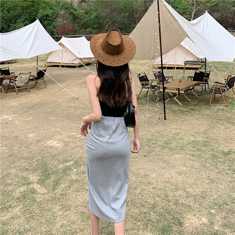 High Waist Irregular skirt w/Slit